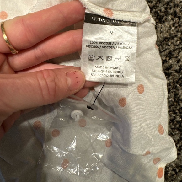 NWT Wednesday girl button down polka dot dress Size Medium - Picture 5 of 6